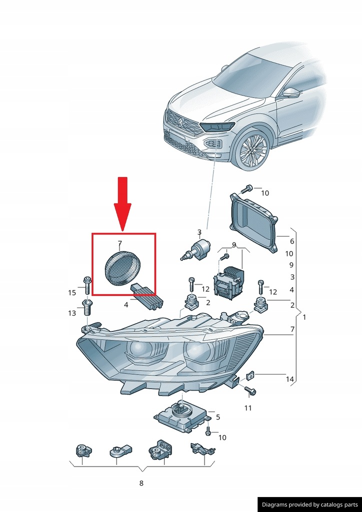 фото №3, Vw t-roc 2021- заглушка кришка лампи led 89502908 3aa941607