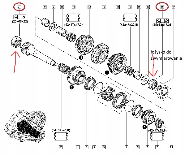 фото №8, Подшипник коробки передач pf6 trafic ii vivaro oryg