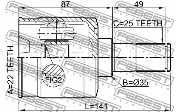 фото №14, Шарнір гомокінетичний внутрішній hyundai getz 02