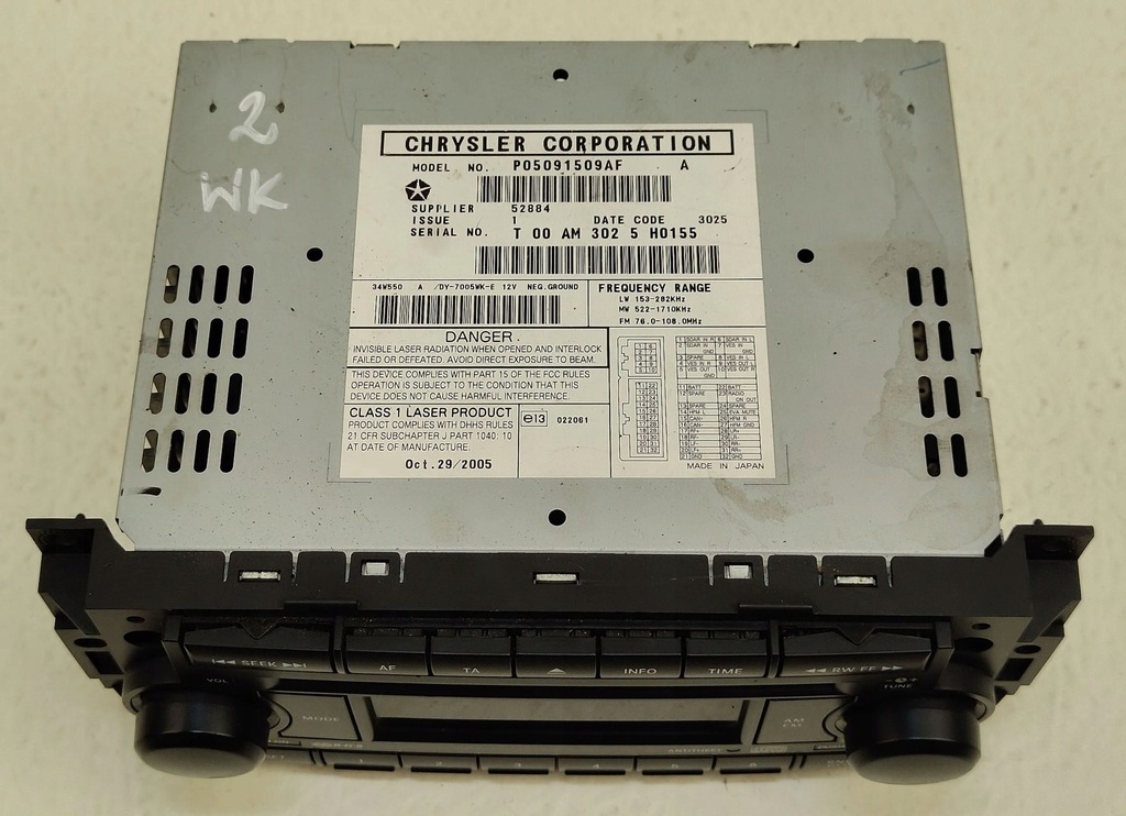 фото №9, Jeep grand cherokee 3 iii wk 04-10 радио cd p05091509af kod