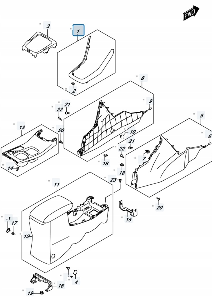 фото №11, Suzuki sx4 s-cross 18r lift 1.4t рамка dekor тунель вибірник передач