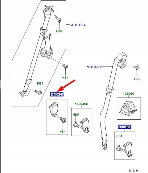 фото №2, Ремень безопасности land rover discovery 3 4 оригинальный lr009291