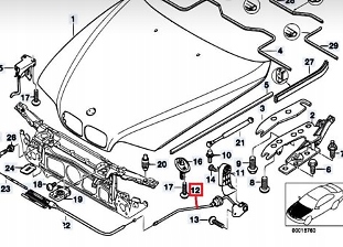 фото №11, Трос відкривання капот bmw 5 e39 rhd 51238172174