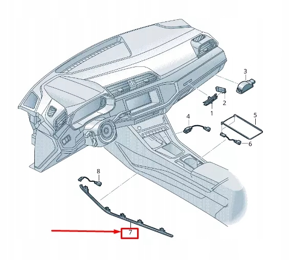 фото №1, Audi q3 f3 left console волокно optic проводник lhd 83b947199