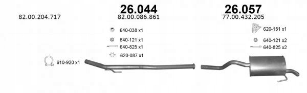 Купить Труба выхлоп renault clio ii 1,9dti 8200086861