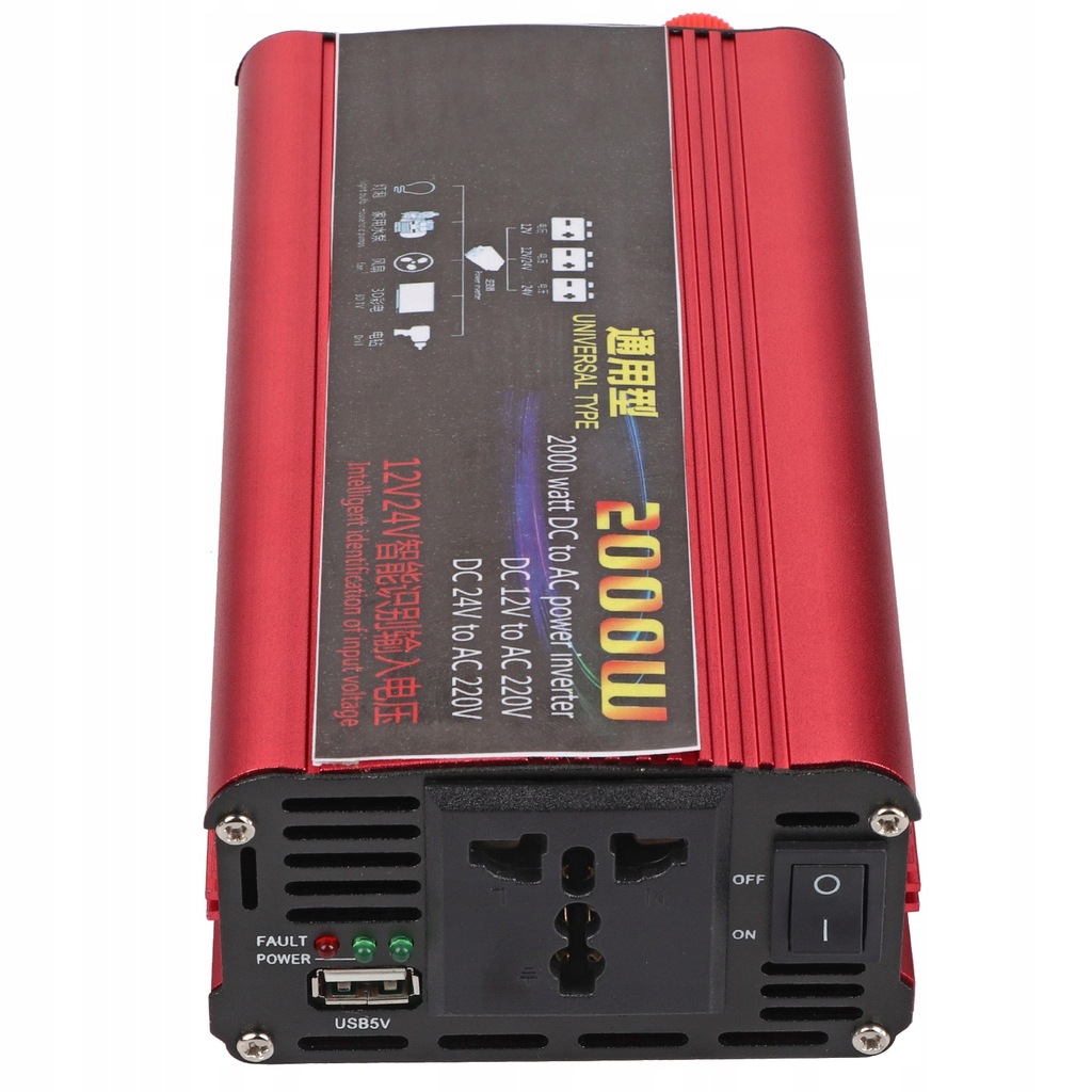 фото №9, Перетворювач напруги автомобільний 2000 w адаптер зарядний пристрій usb