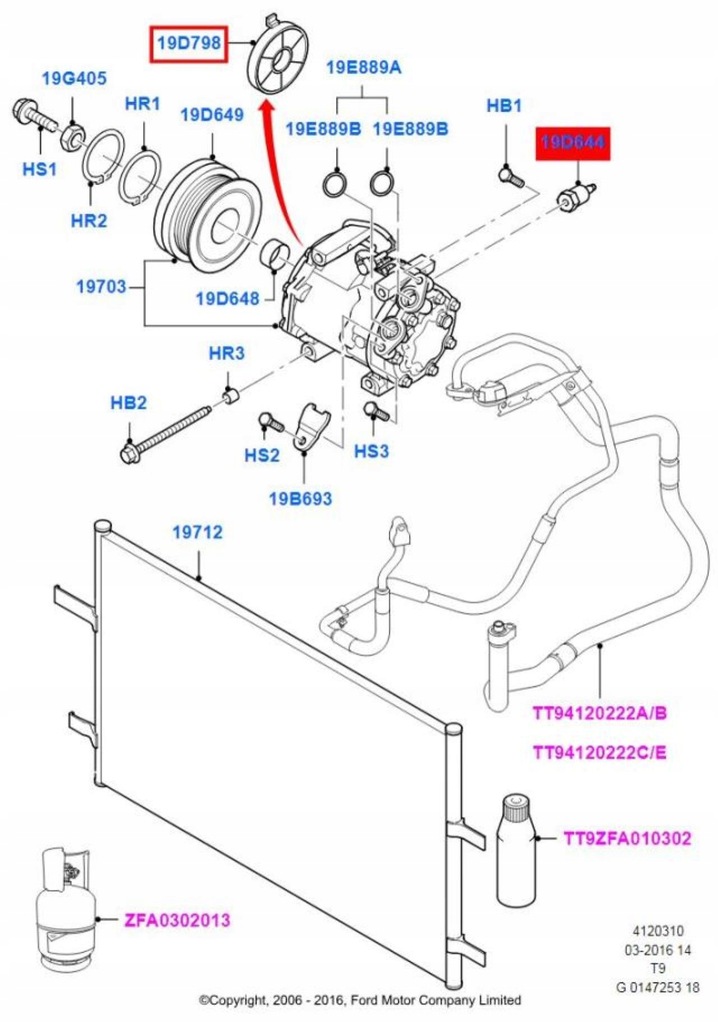 фото №10, Котушка компресора кондиціонера ford transit 06-14 оригінальний номер