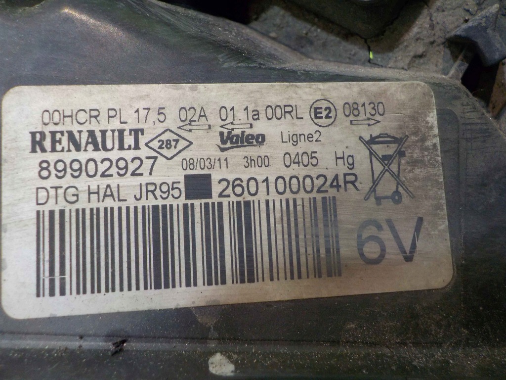 фото №7, Renault grand scenic iii 11r лампа права перед 89902927
