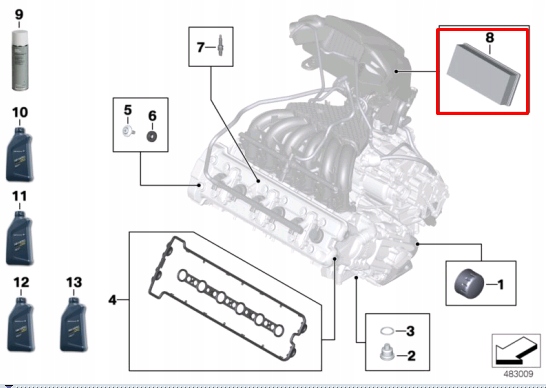Bmw k48 k1600 gt element фильтра воздуха 13717712317 Цена