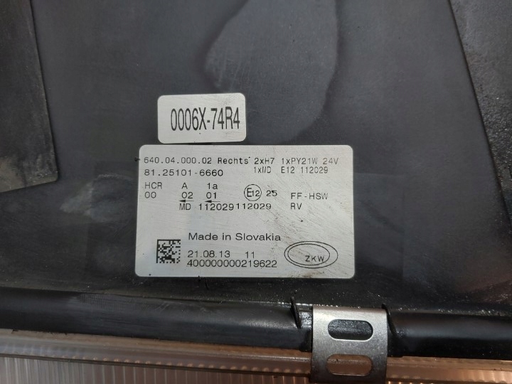 фото №4, Лампа фара правый man tgx 2013