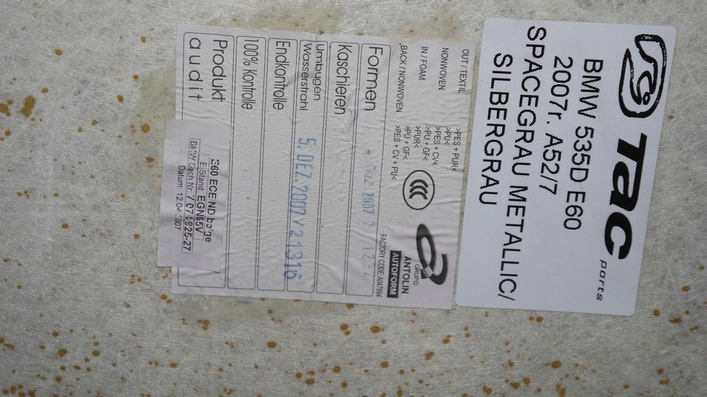 фото №11, Стеля bmw 5 e60 sedan 07r.