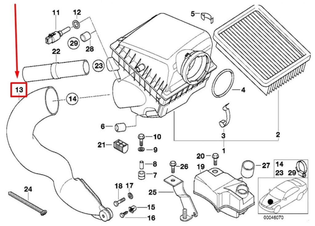 Купить Bmw 5 e39 пабтрубок  впуска воздуха правый 1407401 13711407401