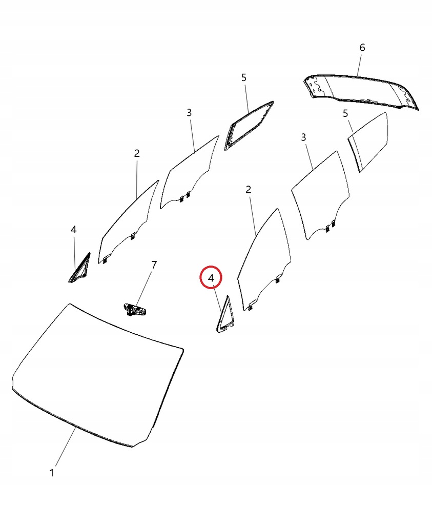 фото №1, Chrysler pacifica 2017- 2020 стекло боковая левая