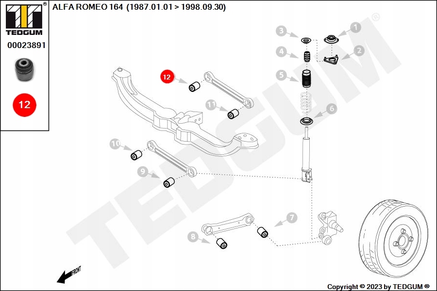 Втулка wah. заднього alfa romeo 164- lancia thesis Оригінал