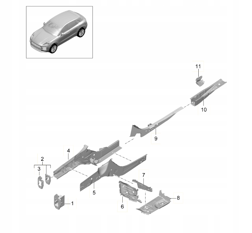 фото №1, Усилитель левая перед porsche macan 2.0 r4 pac803697grv