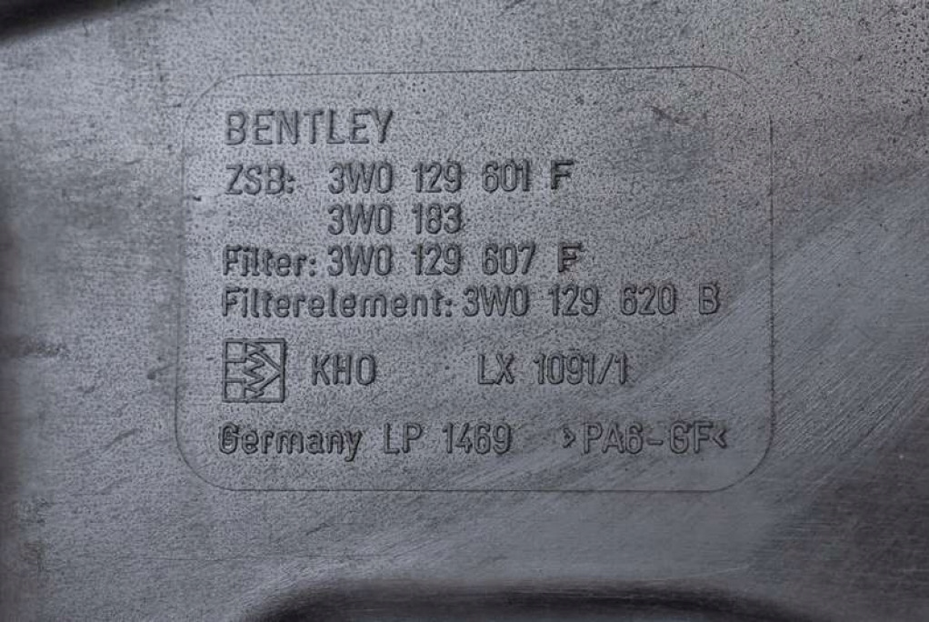 фото №7, Корпус фільтра повітря 3w0129601f bentley continental i gt 6.0 w12 560 km