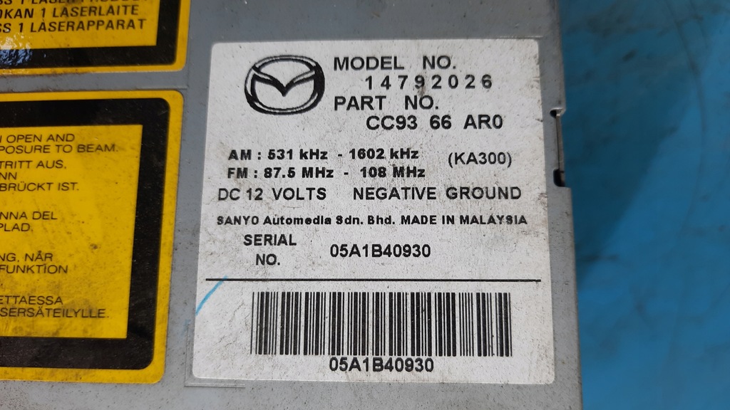 фото №4, Mazda 5 радіо cd 14792081 cc93 66 ar0 заводський