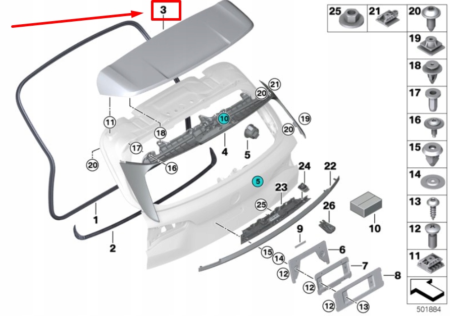 фото №4, Bmw x5 g05 rear спойлер 51629481033 9481033