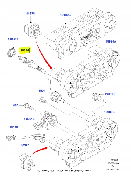 фото №7, Шланг управляющий обогрев ford fiesta 01-08 / fusion 01-12 оригинальный номер 1307309