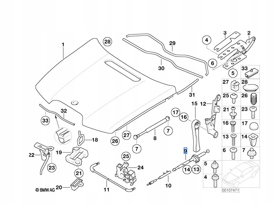 фото №10, Оригінальна трос капот bmw e65 e66 od кабіни