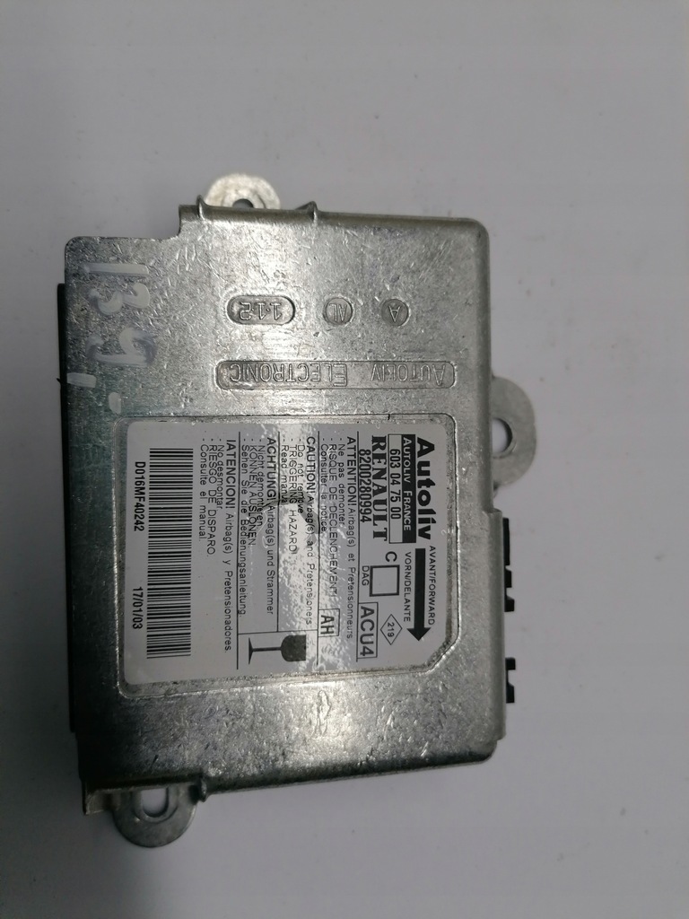 фото №1, Renault megane ii модуль подушка безпеки датчик 8200280994