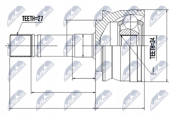 фото №1, Шарнір nap.z nty ford ranger 98-01 w:34z z:27z