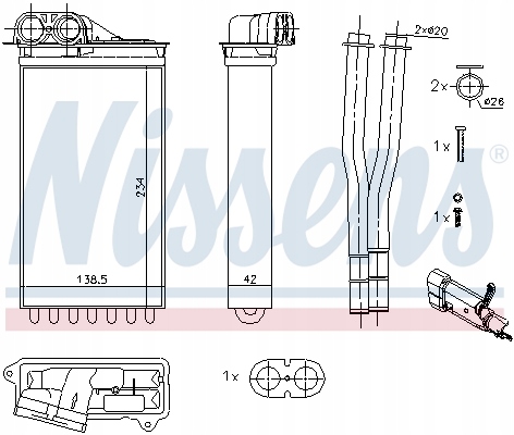 фото №15, Nissens 71161 теплообмінник тепла, обігрівач салону
