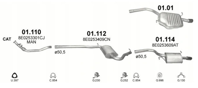 фото №10, Гасник кінцевий audi a4 2.0 12/00-06/08
