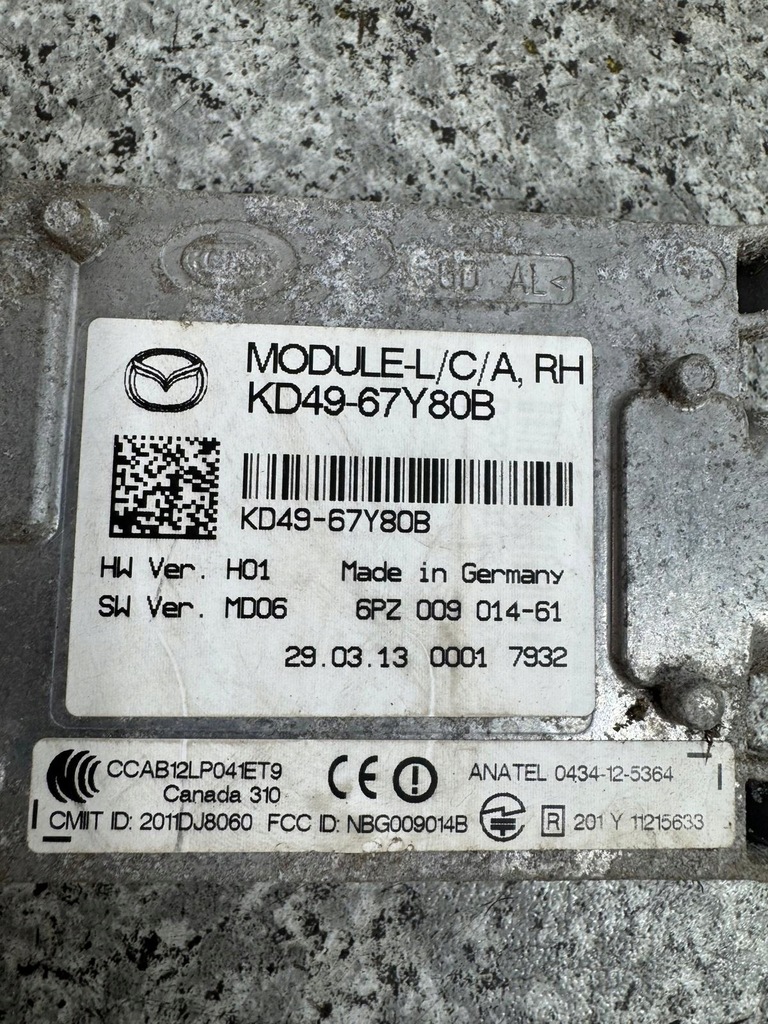фото №6, Модуль блок управления радар правый задняя mazda cx5 cx-5 2012-2017 kd49-67y80b