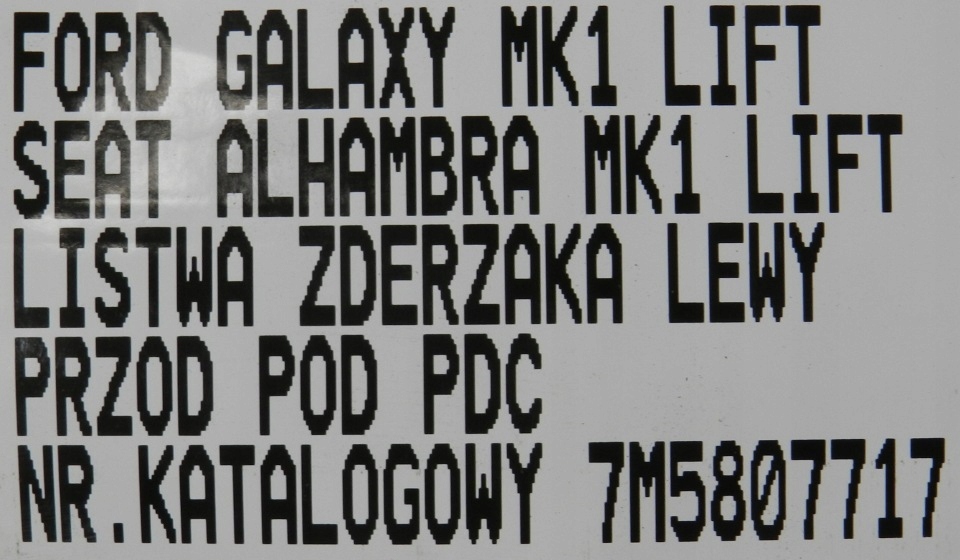 фото №8, Молдинг бампера левая ford galaxy mk1 lift 00-06