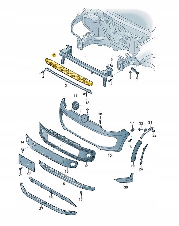 фото №1, Абсорбер піна бампера vw up! перед