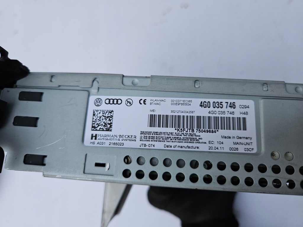 фото №6, Радио навигация считыватель карта sim sd mmi audi a6 c7 4g a7 ami