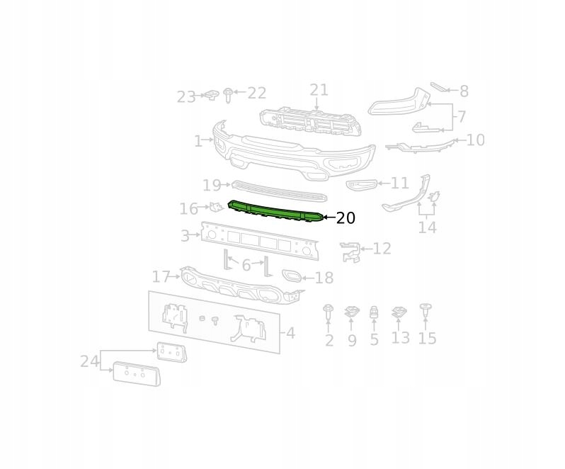 Рамка решітка бампера do dodge ram 2019-2024 68306917aa середня чорний Київ