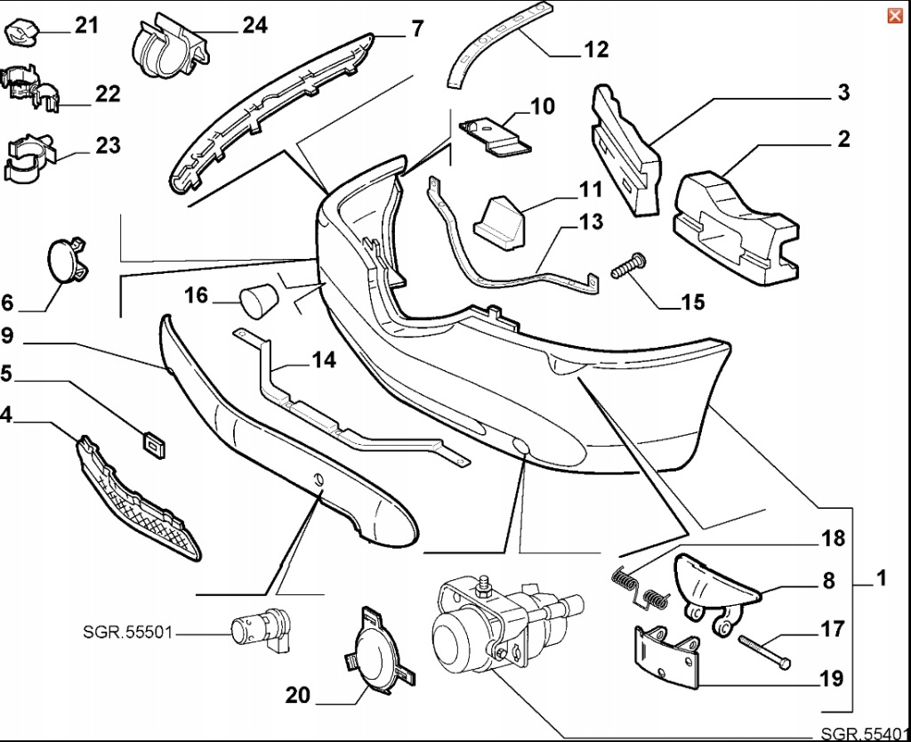 фото №2, Крышка заглушка бампера перед lancia thesis оригинальный номер