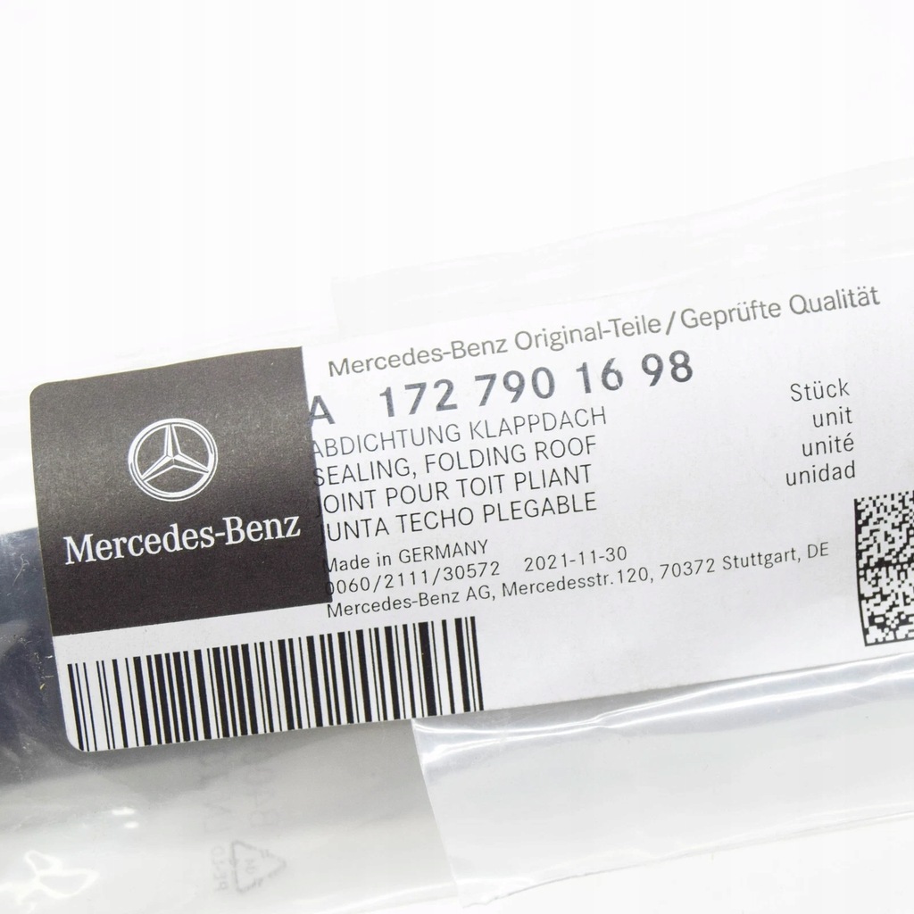 фото №9, Mercedes-benz slk r172 прокладка правого дах складного a1727901698