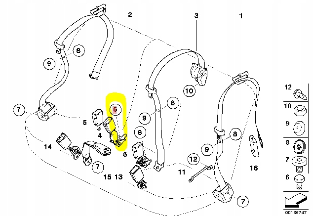 фото №7, Болт поперечина безопасности bmw x5 e70 72119122425