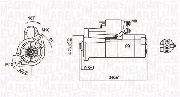 Стартер 063721221010 magneti marelli mitsubishi Ціна