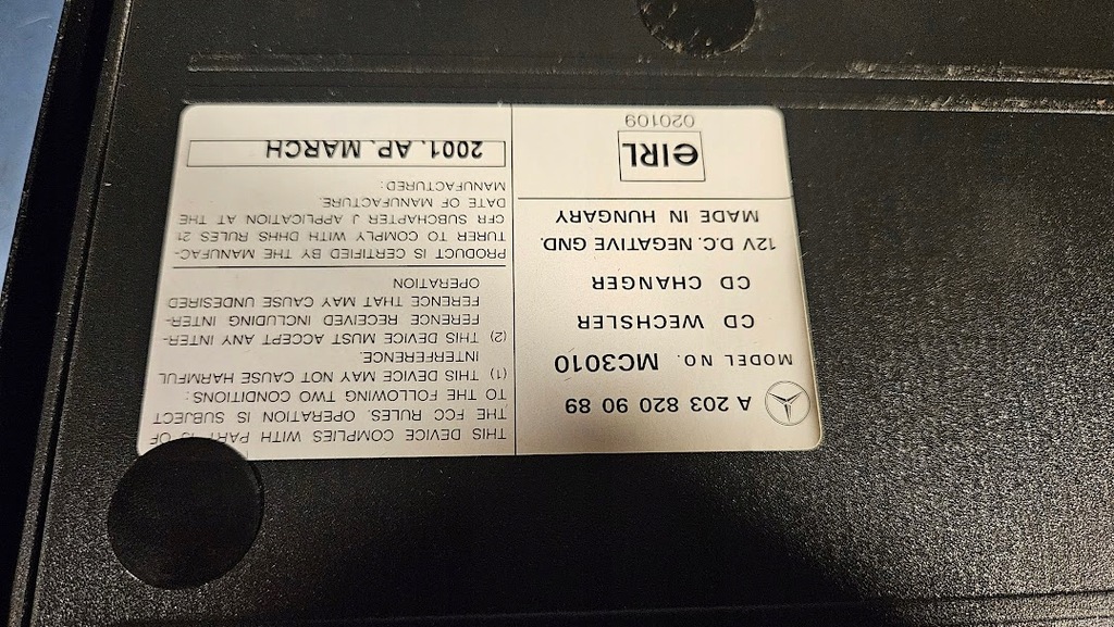 фото №7, Чейнджер mc3010 mercedes w203 c klasa a0028206289 a2038209089