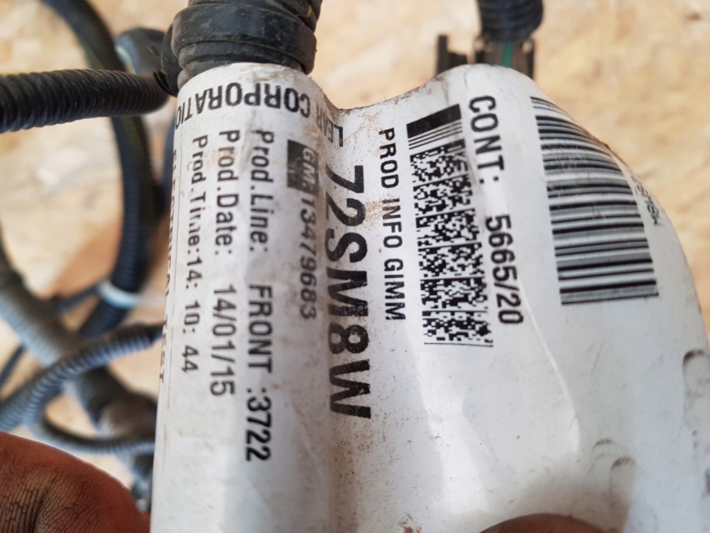 Opel adam електропроводка джгут поперечина лампа перед Оригінал