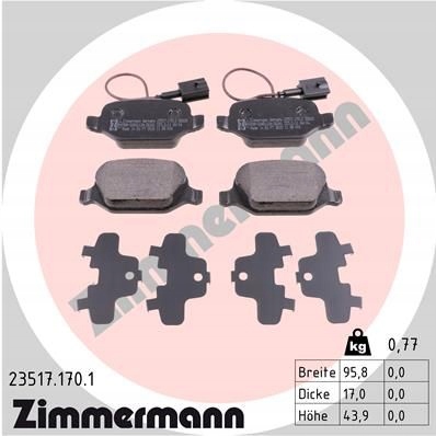 Гальмівні колодки zimmermann задній alfa romeo mito 2009- Ціна