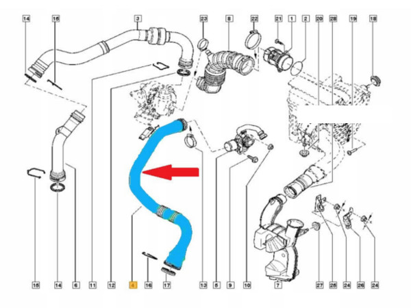 фото №4, Шланг труба turbo інтеркулер renault fluence grand scenic iii 1.5 dci