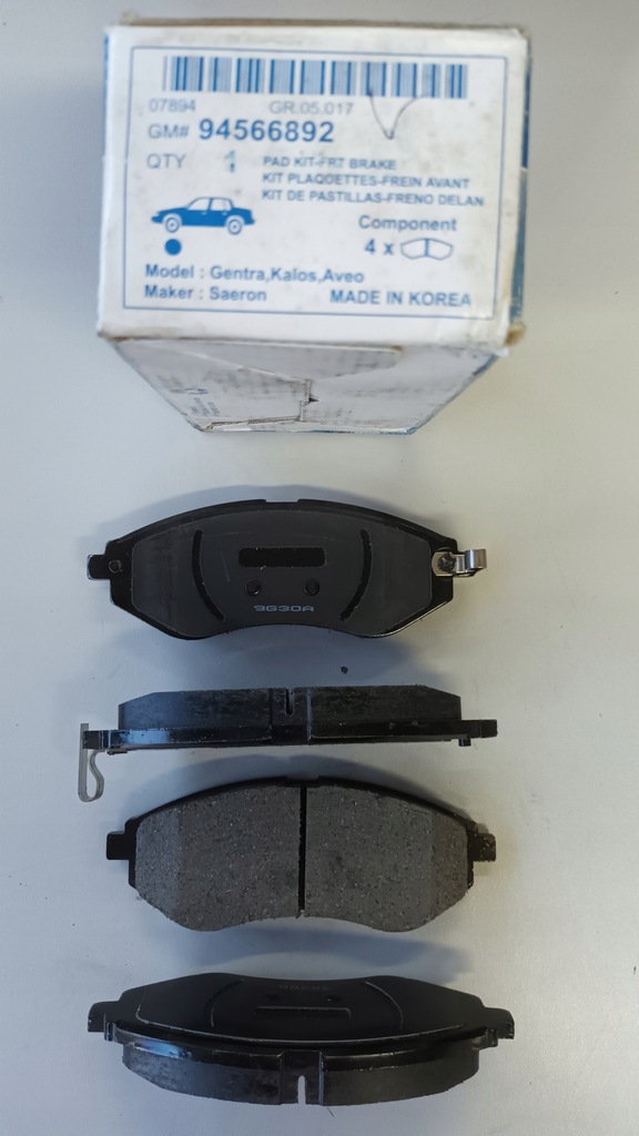 фото №1, Chevrolet оригинальный номер 94566892 тормозные колодки тормозные перед aveo