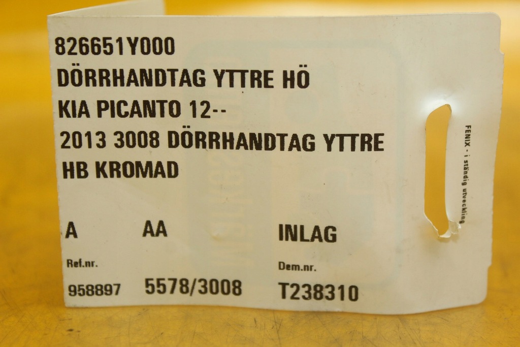 фото №8, Ручка зовнішня правий задня kia picanto ii хром 82665-1y000