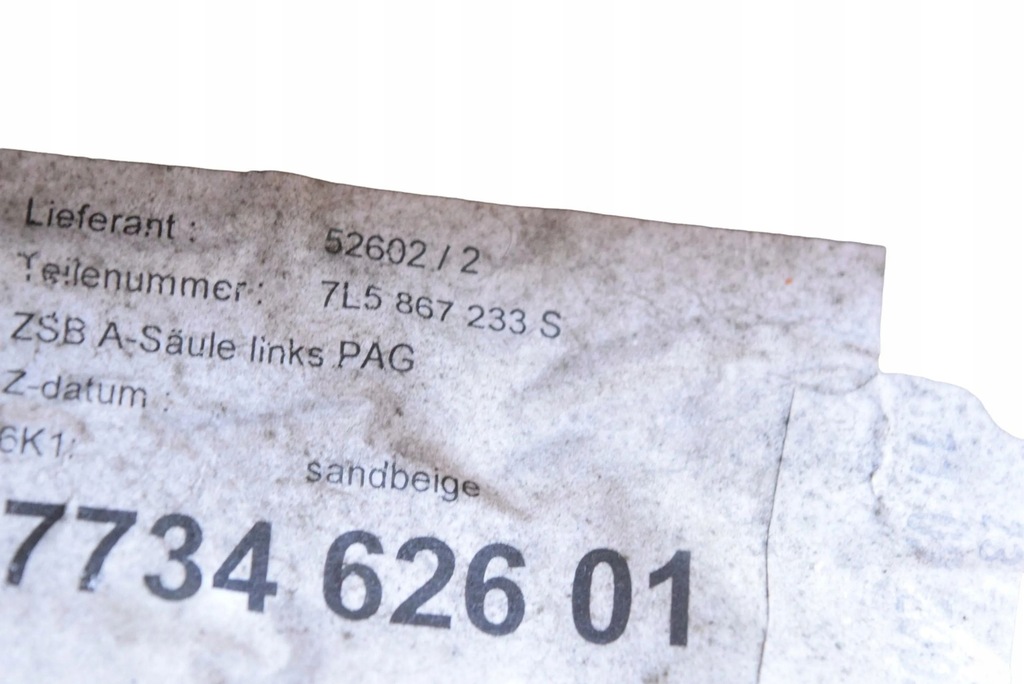 фото №5, Porsche cayenne 9pa 2007 левая сторона защита стойка стекло передней / a