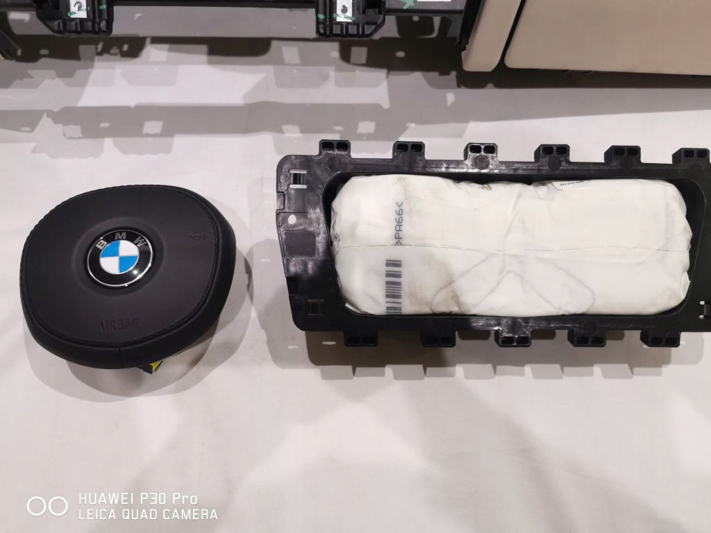 фото №7, Bmw 8 g14 g15 g16 панель приладів приладова консоль + 2 подушка безпеки dół бежевий