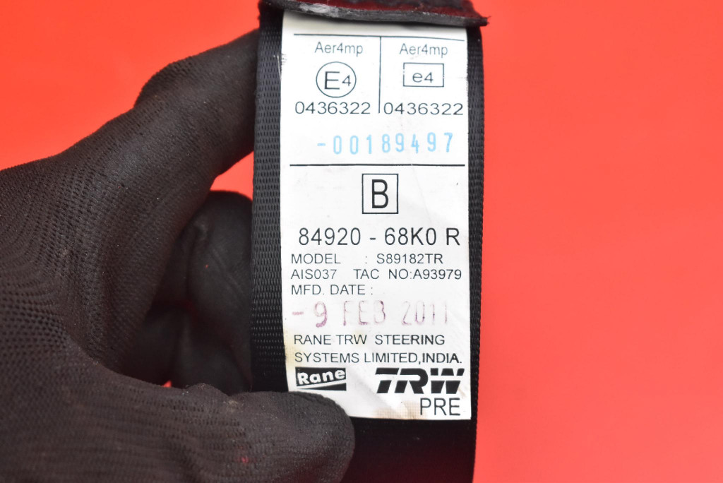 фото №7, Pas безпеки правий перед натягувач 84920-68k0 suzuki alto 7 vii 09-14