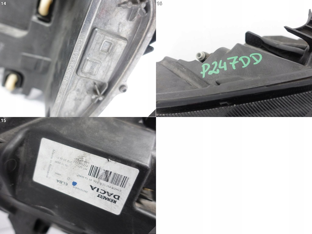 фото №12, Dacia sandero logan iii jogger 20- лампа обычная противотуманная фара + led правая перед