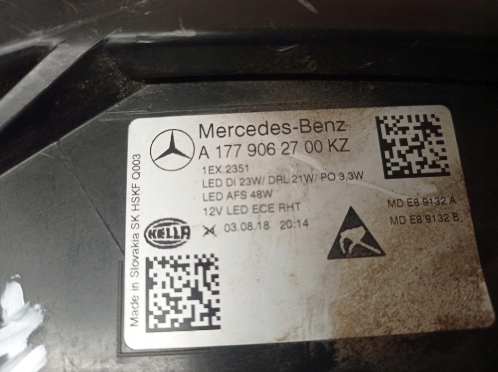 фото №6, Лампа фара левый mercedes w177 europa