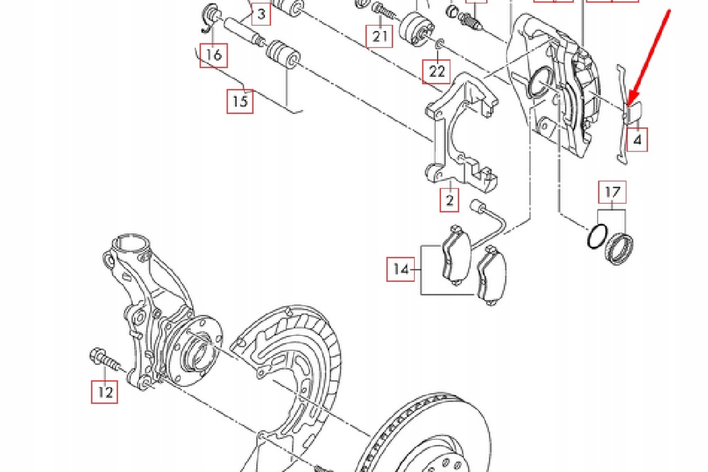 фото №12, Audi a3 s3 8p пружина кріпильна супорт гальма передній 8p0615269