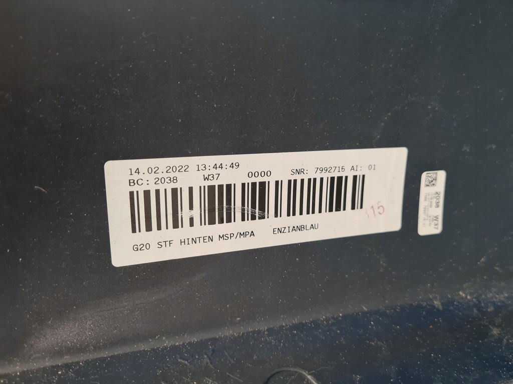 фото №7, Bmw 3 g20 бампер задняя m-pakiet 6pdc цвет w37